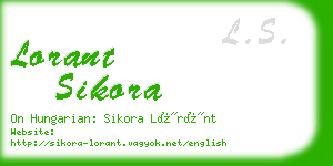 lorant sikora business card